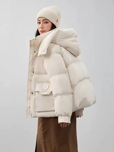 鸭鸭 Цветной пуховик, толстовка с капюшоном, бархатная куртка, 2024 года, увеличенная толщина, утиный пух