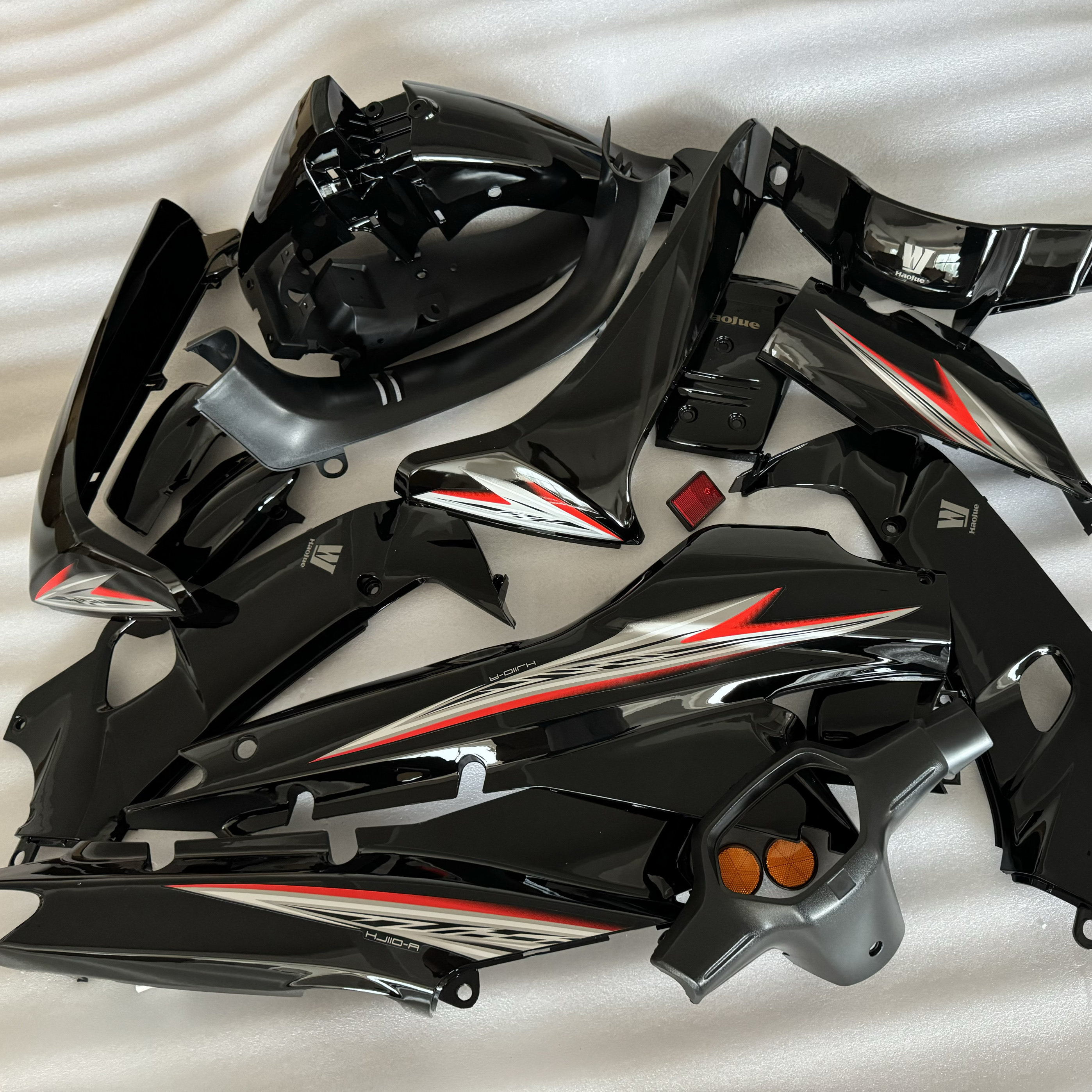 适用于豪爵110弯梁摩托车全车外壳HJ110-A-E套件全车外观塑料件