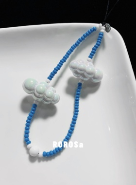 ROROSa自制明星同款云朵手机链ccd相机挂件ins风挂饰串珠挂绳配件
