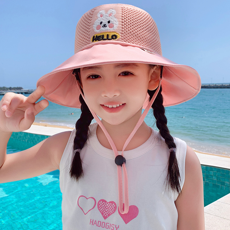 遮阳帽可爱男女童夏透气防风防晒