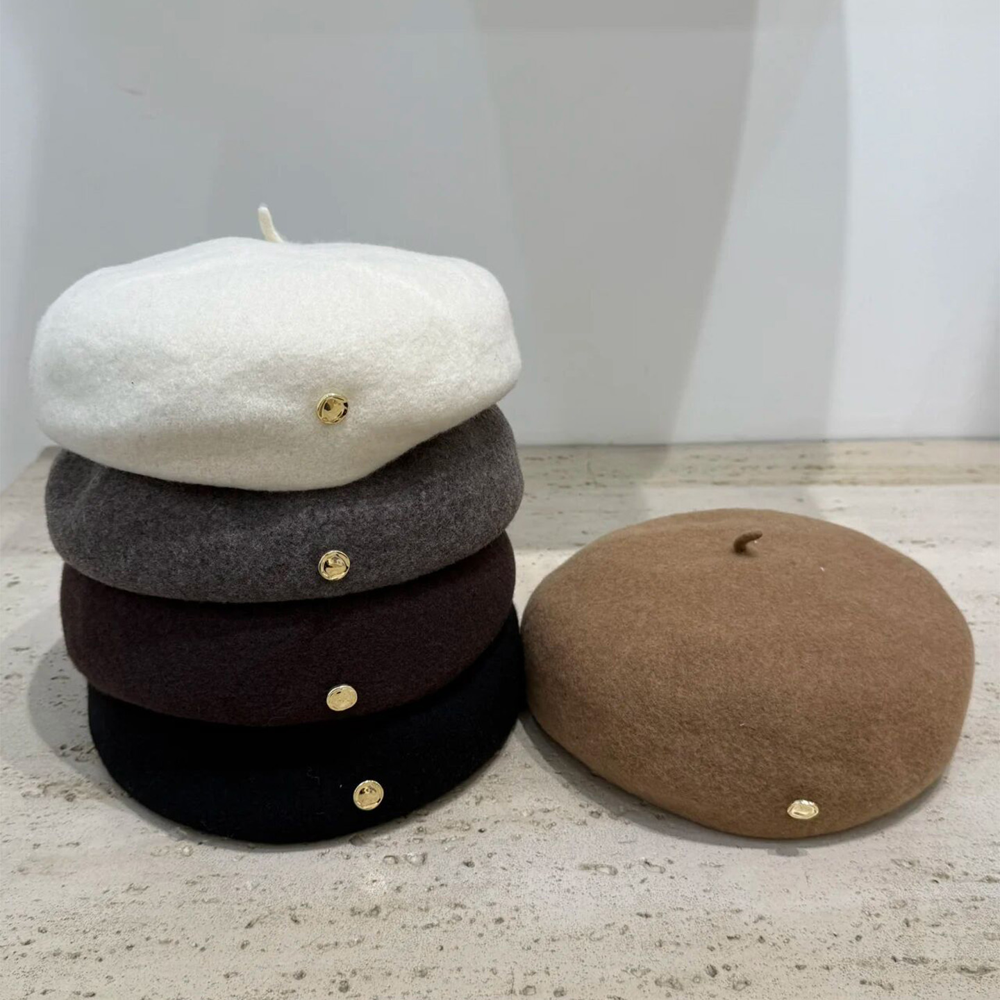 羊毛贝雷帽纯色百搭舒适高级