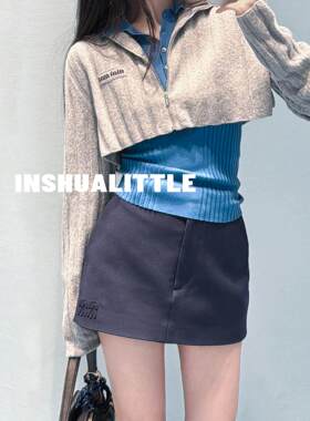 INSHUA03/26  秒变大长腿~ 26s新款藏蓝色半身裙 女一步裙