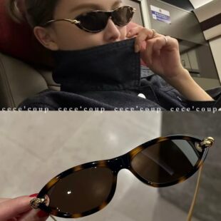 26FW INSHUA 猫眼绳结墨镜欧美太阳镜女 新品 时髦新宠