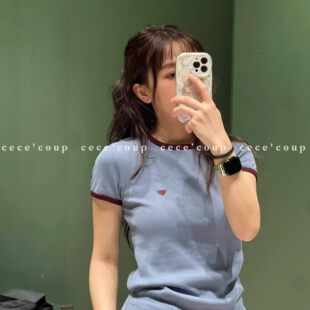 26FW INSHUA日常通勤 28新品 T恤女 春夏撞色徽标百搭短袖