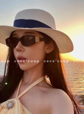 26FW复古方框墨镜太阳眼镜女