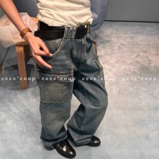 新品 复古水洗工装 直筒牛仔裤 26FW INSHUA今年超流行