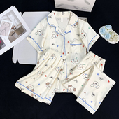 睡衣女士夏季 2025新款 春秋款 三件套装 云朵棉短袖 高级感可爱家居服