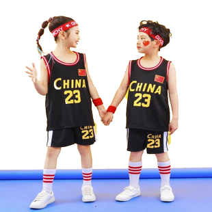 儿童篮球服夏男童球衣幼儿园23号运动训练服女孩表演服套装定制