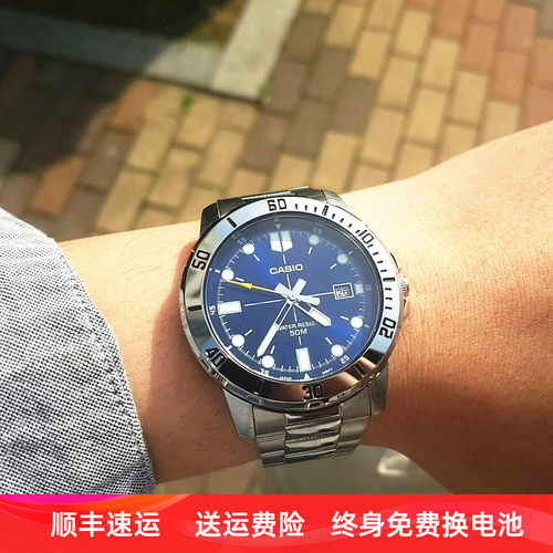 卡西欧休闲防水石英手表