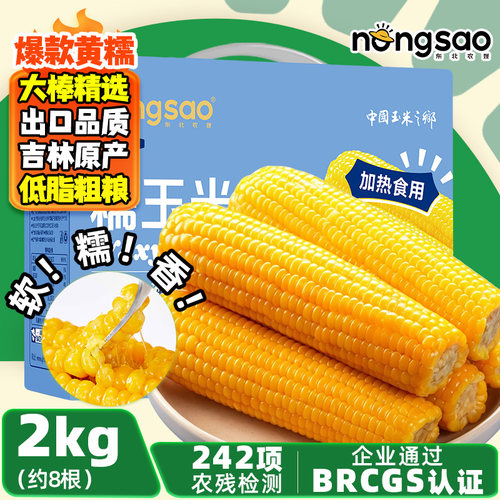 东北农嫂香黏黄糯玉米2kg约8根