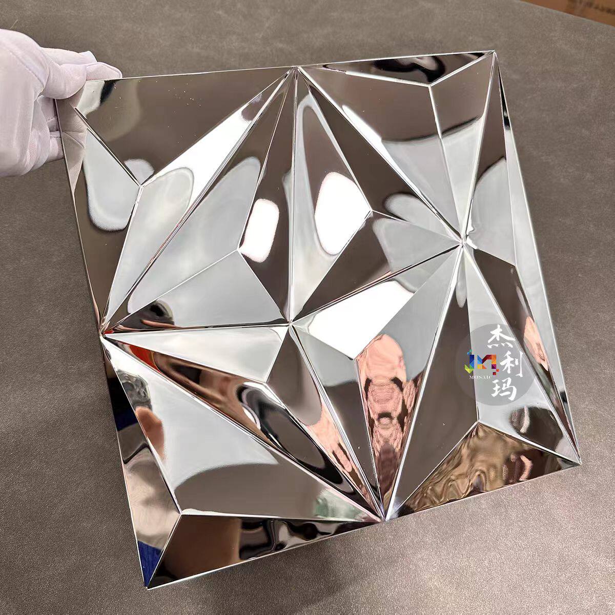 3D立体不锈钢镜面马赛克背景墙