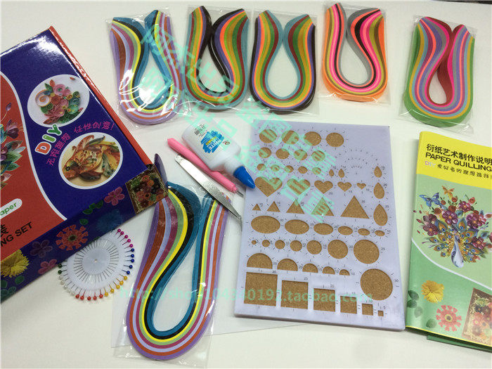 衍纸套装 包邮初学者手工diy衍纸画材料包儿童新手工具模板线稿图