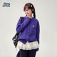 诺诺公主S1N初中生美式 女春秋青少年学生针织外套 撞色毛衣开衫