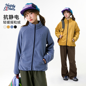 诺诺公主S1N初中生摇粒绒立领外套女春秋青少年学生校服打底上衣