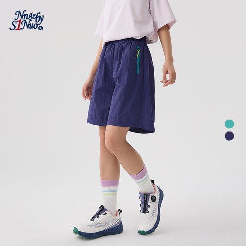 诺诺公主S1N初中生山系户外休闲短裤女2026夏季学院风阔腿五分裤