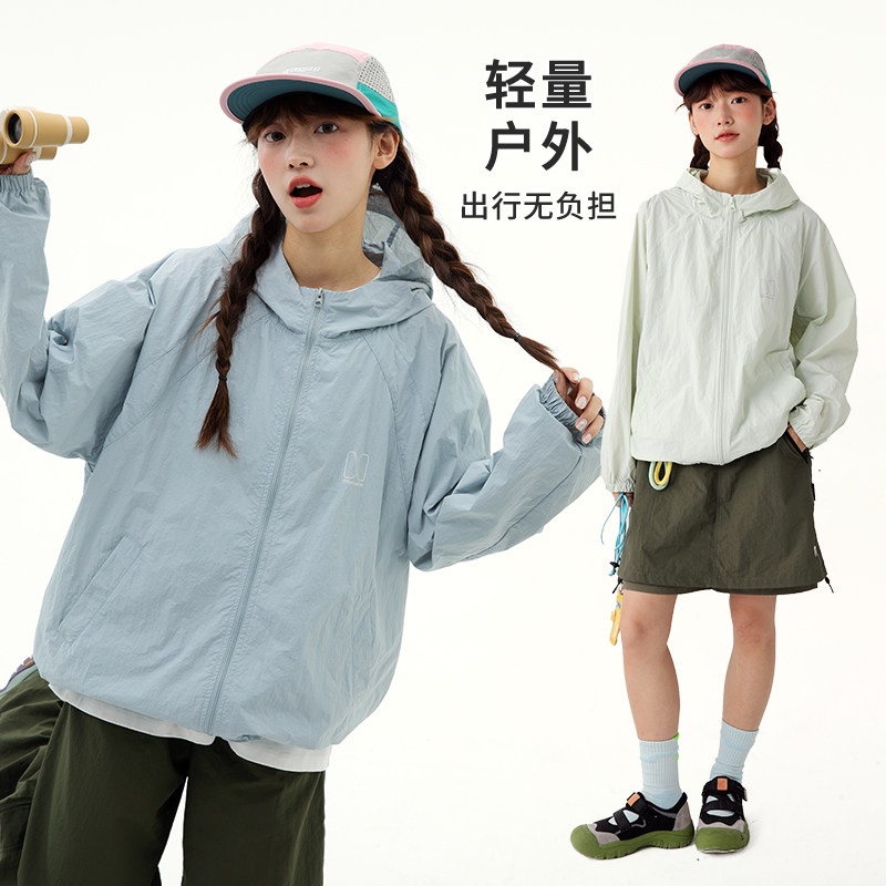 诺诺公主S1N初中生夏户外山系外套女防风运动连帽轻薄防晒青少年图片
