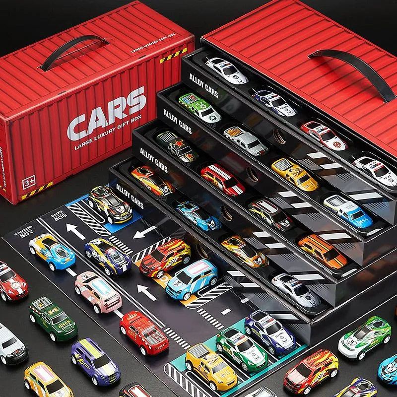 合金小汽车儿童玩具仿真赛车模型48辆收纳礼盒套装男孩生日礼物