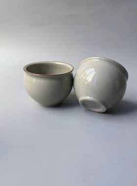 简约陶瓷复古风大肚杯陶瓷茶具家用中式家用茶具套装茶杯风水缸杯