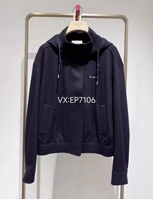 秋冬款藏青色全羊毛连帽暖感棒球服夹克外套  EGJIW1202A-3699