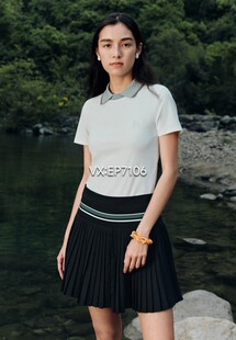 HFJEA5399A T恤衫 1099 白色翻领撞色休闲短款 大雅家春夏款