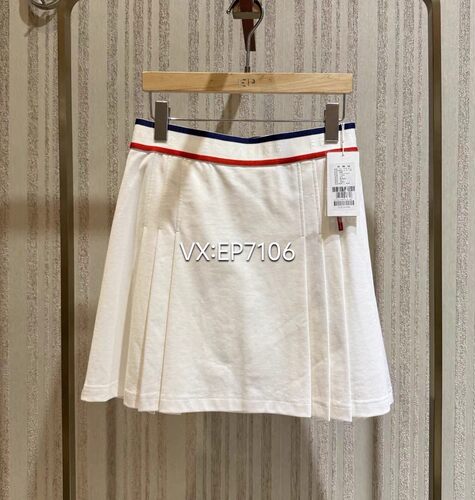 春夏款白色舒适棉松紧腰压褶网球裙半身裙 EGJEC3410A-1299