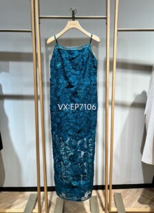 秋冬款 镂空吊带连衣裙 EGJAAV401A 9999 绿色定制礼服式