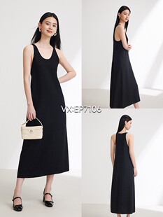 2399 EGJET4121A 春夏款 黑色背心连衣裙内搭A字小黑裙连衣裙