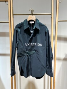 秋冬款 衬衫 EGJAA2105A 2699 绿色青山黛简约盘扣收腰长袖