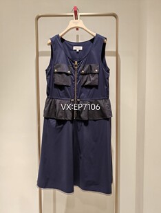 春夏款新风貌复古运动工装风抽绳收腰无袖连衣裙 EGKEA4137A-2999