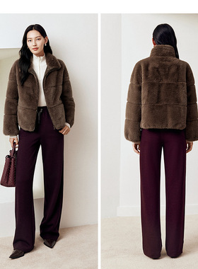 大雅家秋冬款立领拉链门襟短款大衣外套 HFKII8628A-3599