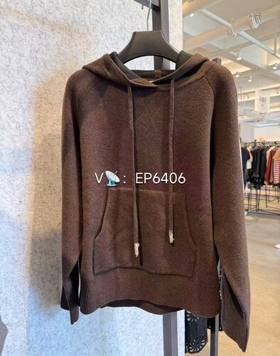 N.PAIA恩派雅咖色连帽宽松休闲时髦毛针织衫上衣 XNKIW9528AK