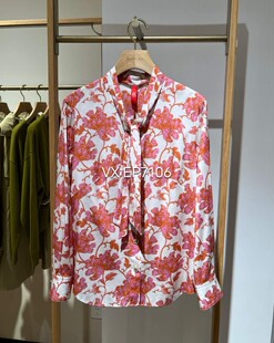 EPJPS2107A 真丝飘带领H型印花衬衫 专柜正品 高级系列国风新中式