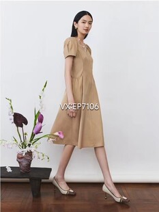 HFJEC4618A 大雅家春夏款 针织拼接连衣裙 泡泡袖 2599 法式