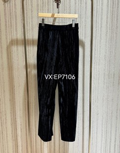 EGIAA6425A 丝绒松紧腰阔腿裤 2699 黑色时尚 秋冬款
