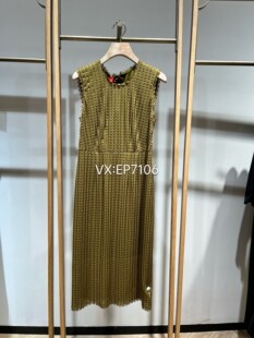 高级系列奢雅醋酸编织肌理感圆领收腰显瘦连衣裙 5999 EPKET4113A