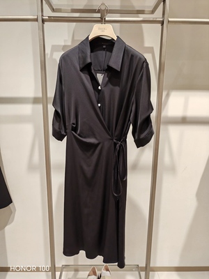 大雅家春夏款桑蚕丝小方领休闲连衣裙 HFKPS4320A-5299