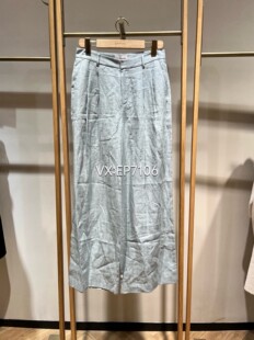 EGKEH6452A 子 2699 休闲高腰显瘦长裤 绿色亚麻宽松直筒裤