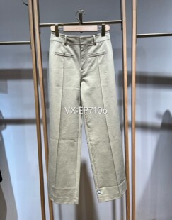 EGKEA6472A 子 1999 裤 春夏卡其色设计感易打理高腰直筒阔腿裤