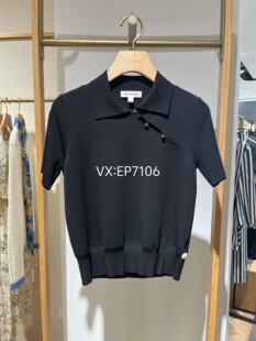 春夏款 Polo领短箱型针织衫 EGJES9903A 1999 黑色新中式