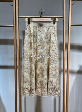 春款高级系列利巴蕾丝优雅过膝伞裙弹力腰头半裙 EPKPA3404A-6299