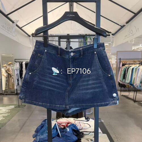 恩派雅春夏款蓝色复古显瘦亮葱牛仔短裤A版XNKPDJ605AB