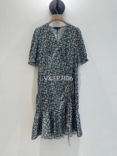 绿色时尚 HFJES4670A V领泡泡袖 连衣裙 4299 短款 大雅家春夏款