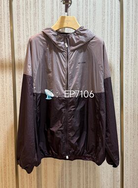 大雅家春夏款休闲连帽拉链款撞色拼接宽松廓形短外套 HFLEA1323A