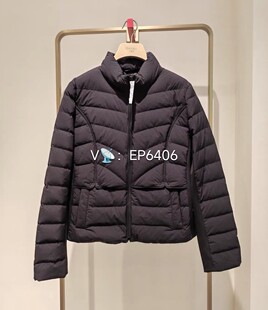 大雅家黑色时尚立领拉链款轻薄修身收腰短款羽绒服 HFLAAY103A