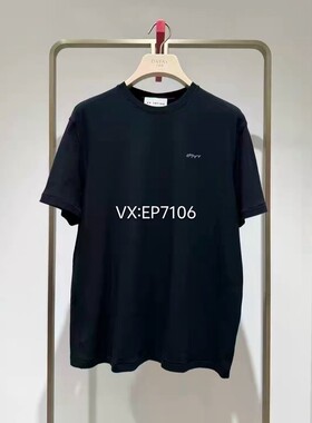 春夏款黑色圆领套头简约休闲百搭宽松短袖T恤 EGJEC5339a-699