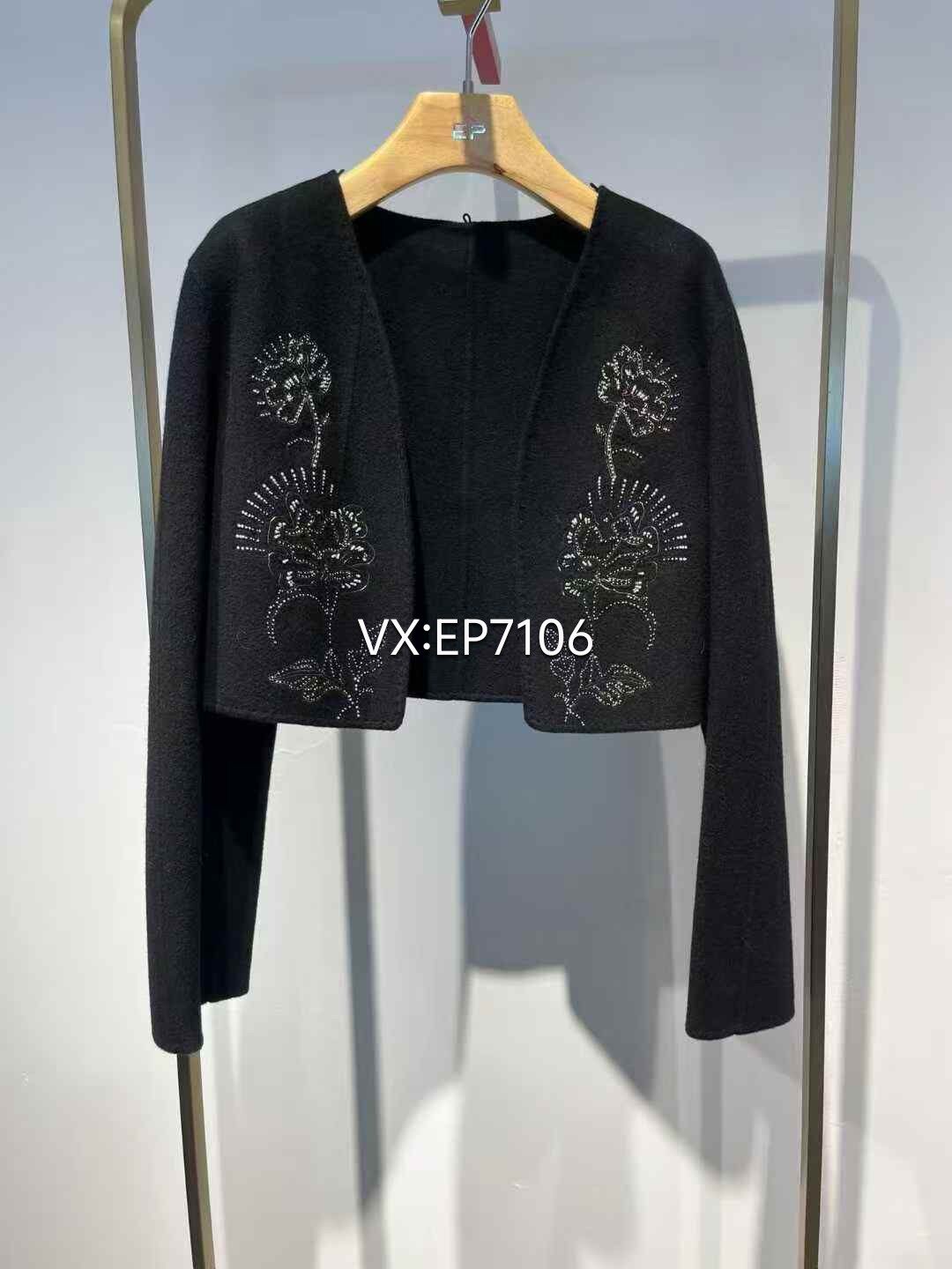 秋冬款高级系列羊毛羊绒青果领两件式长款大衣 EPJAG8418A-19999