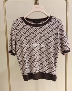 大雅家秋冬款粉色经典圆领几何图案宽松毛衣 HFJAW9579A-2399