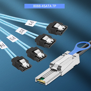 SFF 8088转4SATA电脑机箱服务器环保网数据线磁盘阵MiniSAS转接头