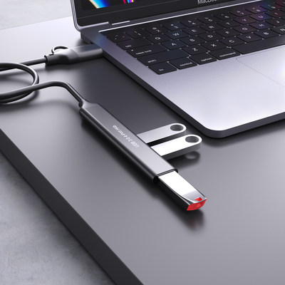 欧腾USB3.0 HUB集线器扩展坞四合二拓展电脑手机typec外接键鼠U盘