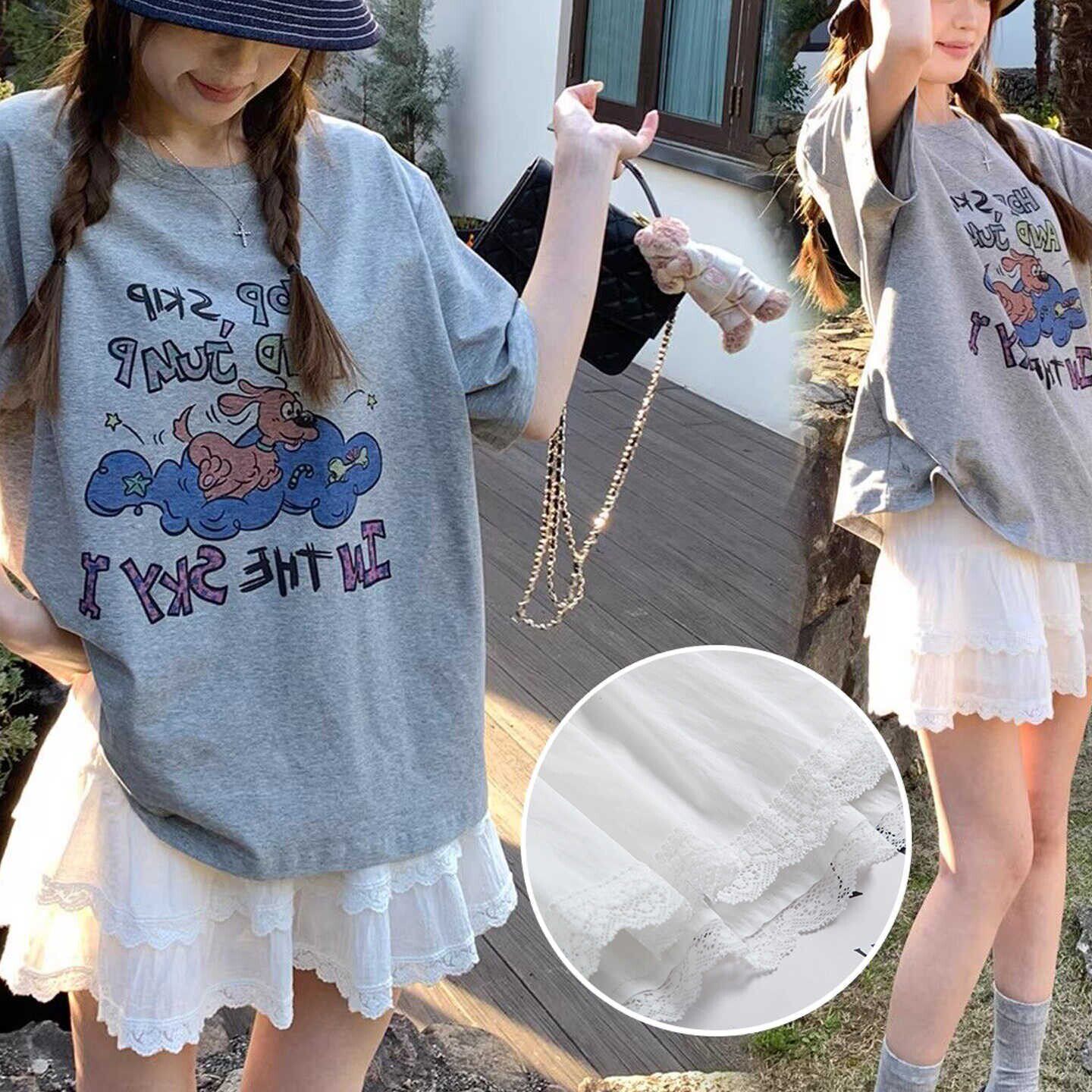 白色蕾丝短裙女夏季2026新款芭蕾风舒适蛋糕裙小个子a字半身裙子